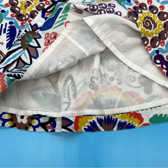 Boden White Cotton Floral Multicolor Skirt US 8R - Picture 5 of 6